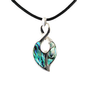 Paua Pikorua Single Twist Pendant Cord Necklace