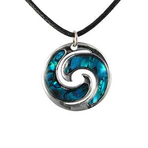 Cord Necklaces: Paua Koru Twist Pendant Cord Necklace