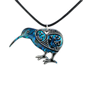 Cord Necklaces: Paua Resin Kiwi Cord Necklace