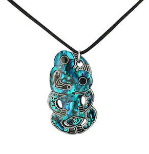 Cord Necklaces: Paua Resin Tiki Cord Necklace