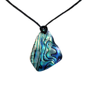 Paua Organic Shape Pendant Cord Necklace