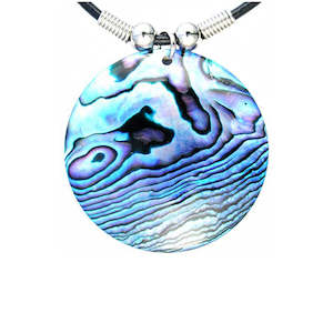 Cord Necklaces: Paua Large Circle Cord Necklace