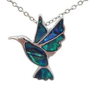 Animal Necklaces: Paua Hummingbird Necklace