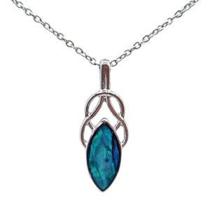 Paua Celtic Marquise Pendant Necklace