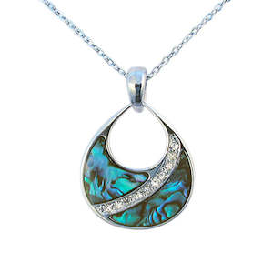 Paua Diamante Sash Drop Chain Necklace
