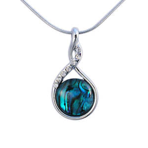Tear Drop Necklaces: Paua Diamante Twist Drop Chain Necklace