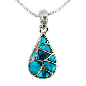 Tear Drop Necklaces: Paua Ocean Teardrop Chain Necklace