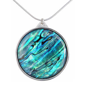 Nz Made Jewellery: Paua Plain Disc Pendant Necklace