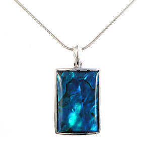 Paua Rectangle Pendant Necklace