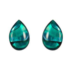 Nz Made Jewellery: Paua Water Drop Stud Earrings