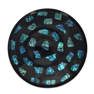 Giftware: Bar Tray With Paua Pieces W Stand