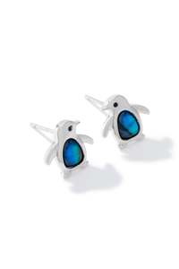 Paua Little Blue Penguin Stud Earrings