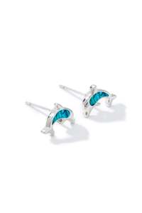 Paua Dolphin Stud Earrings