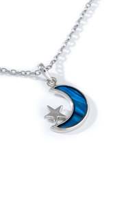 Necklaces: Paua Moon Star Pendant Chain Necklace