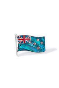 Paua New Zealand Flag Lapel Pin