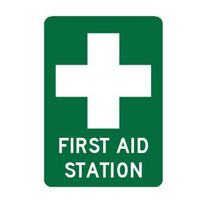 Safety Signs: First Aid Station Sticker