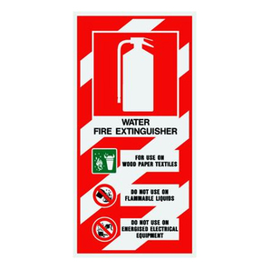 Safety Signs: Water Fire Extinguisher Blazon