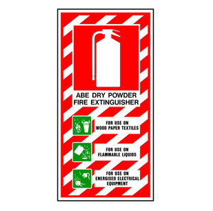 Safety Signs: ABE Dry Powder Fire Extinguisher Blazon