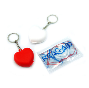 First Aid Equipment: Resq-Aid CPR Shield with Heart Keychain