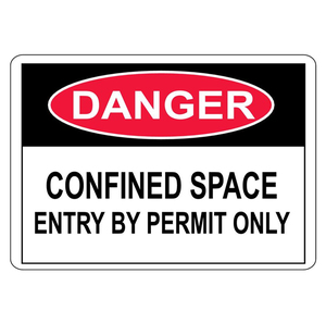 Safety Signs: Danger Confined Space Entry By Permit Only