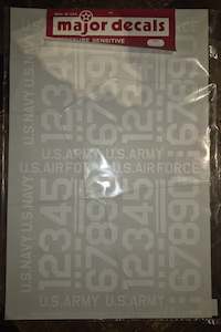 Major Decals 2" Numbers - Sheet #403 "WHITE"