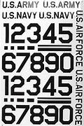 Major Decals 3" Numbers - Sheet #402
