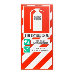Products: Carbon Dioxide Fire Extinguisher Sign - Fireco Fire Safety