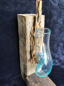 Hand Blown Glass: Hand Blown Glass Wall Vase