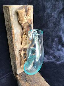 Hand Blown Glass Wall Vase
