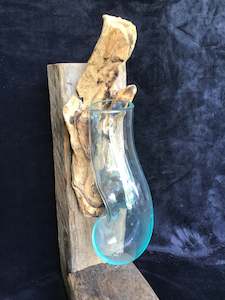 Hand Blown Glass Wall Vase