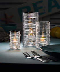 Candle Holders: Clear Typhoon Cylinder Candle Holders - 3 sizes
