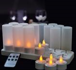 Candle Holders: Frosted Plastic LED Candle Holders