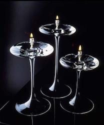 Crystal Glass Candles 1: Omni Stem 7",  9" or 11"   Handcrafted Glass Candles
