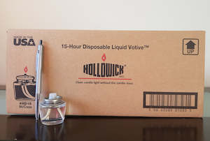 Disposable Oil Candles: 15Hr Disposable Liquid Tealight - by the box (96 units per box)