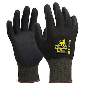 Gloves Glasses Hearing: Black Bull Sandy Nitrile Glove