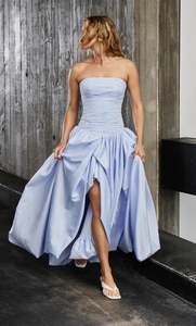 Violette Bubble Hem Maxi Dress (Blue)