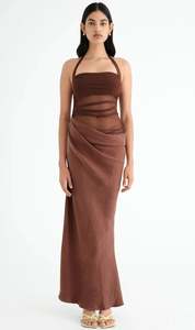 Gina Halter Dress (Brown)