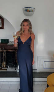 Time to Shine Slip Dress (Navy)