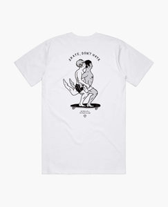 Products: Manual, Skate, Don’t Hate, Classic T-shirt — White