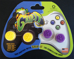 Products: Grip-iT Analog Stick Covers Yellow/Purple (X360 / PS3 / Xbox One / PS4)