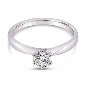 Ascolani: Diamond Solitaire Ring White Gold 0.40ct