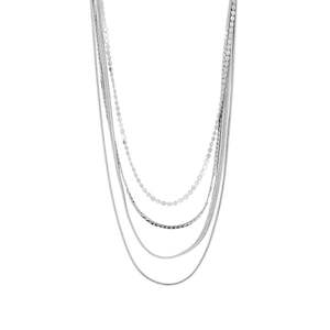 Indian Rain Rhodium Colour Ion Plt 100Cm Adjustable Necklace