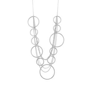 Dansk Smykkekunst: Infinity Long Multi Rhodium Ion Plated 90Cm Adjustable Necklace