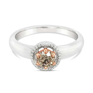 Mantovani: Platinum/18ct Rose Gold Cognac Diamond Emily Ring