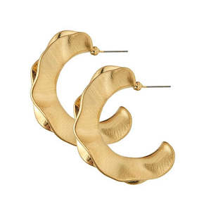 Dansk Smykkekunst: Alaya Hoop Earrings, Gold Colour Electroplated With Surgical Steel 4 Cm