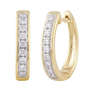 Diamond Rings: 9ct Yellow Gold 0.53Ct HI/I1 Diamond Earrings