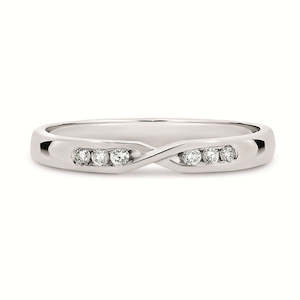 Wedding Rings For Her: 9ct White Gold Diamond Channel Twist Ring