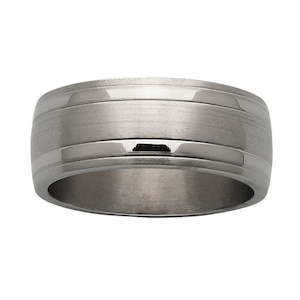 Wedding Rings For Him: Titanium Wedder Patterned Band
