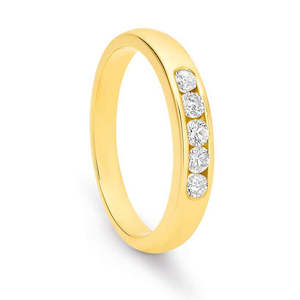 Anniversary Rings: 9ct Yellow Gold Channel Set Diamond Ring