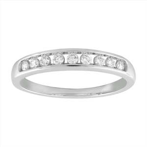 9ct White Gold 0.20Ct HI/I1 Channel Set Diamond Ring